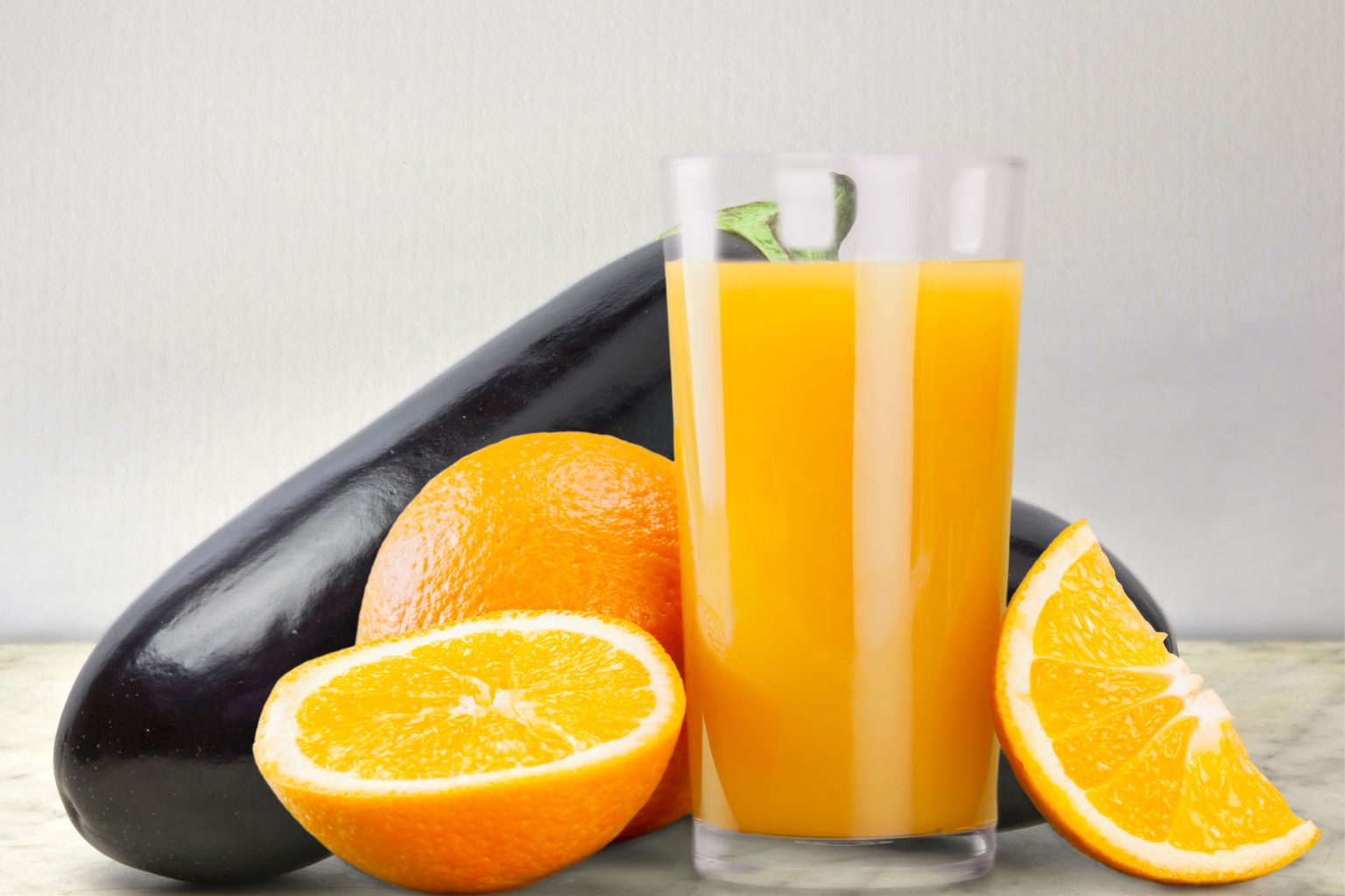 Suco de berinjela com laranja