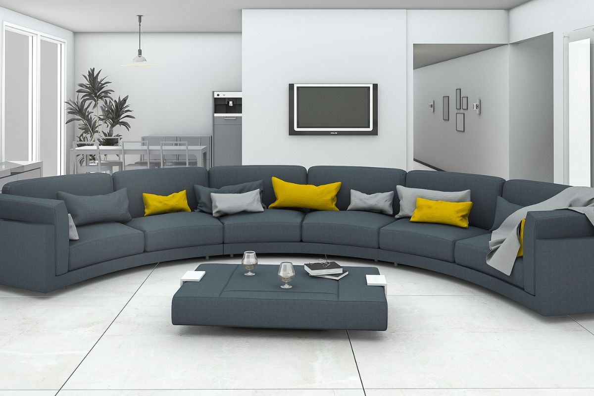 Como escolher o melhor modelo de sofá curvo para sua casa - fonte: canva 